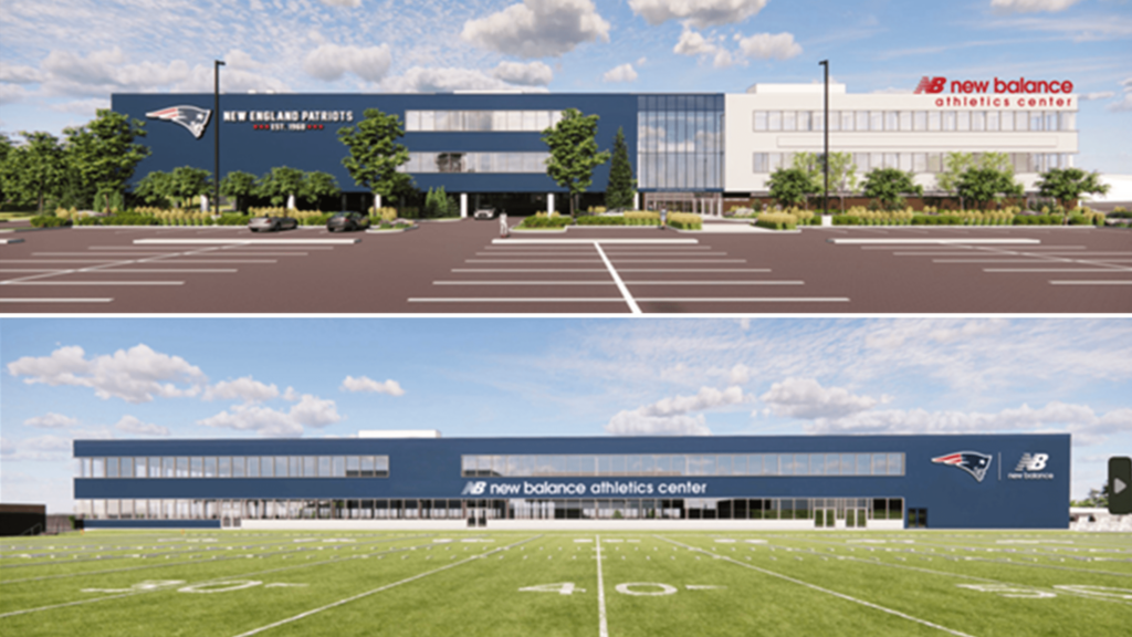 Renderings of the New Balance Athletics Center